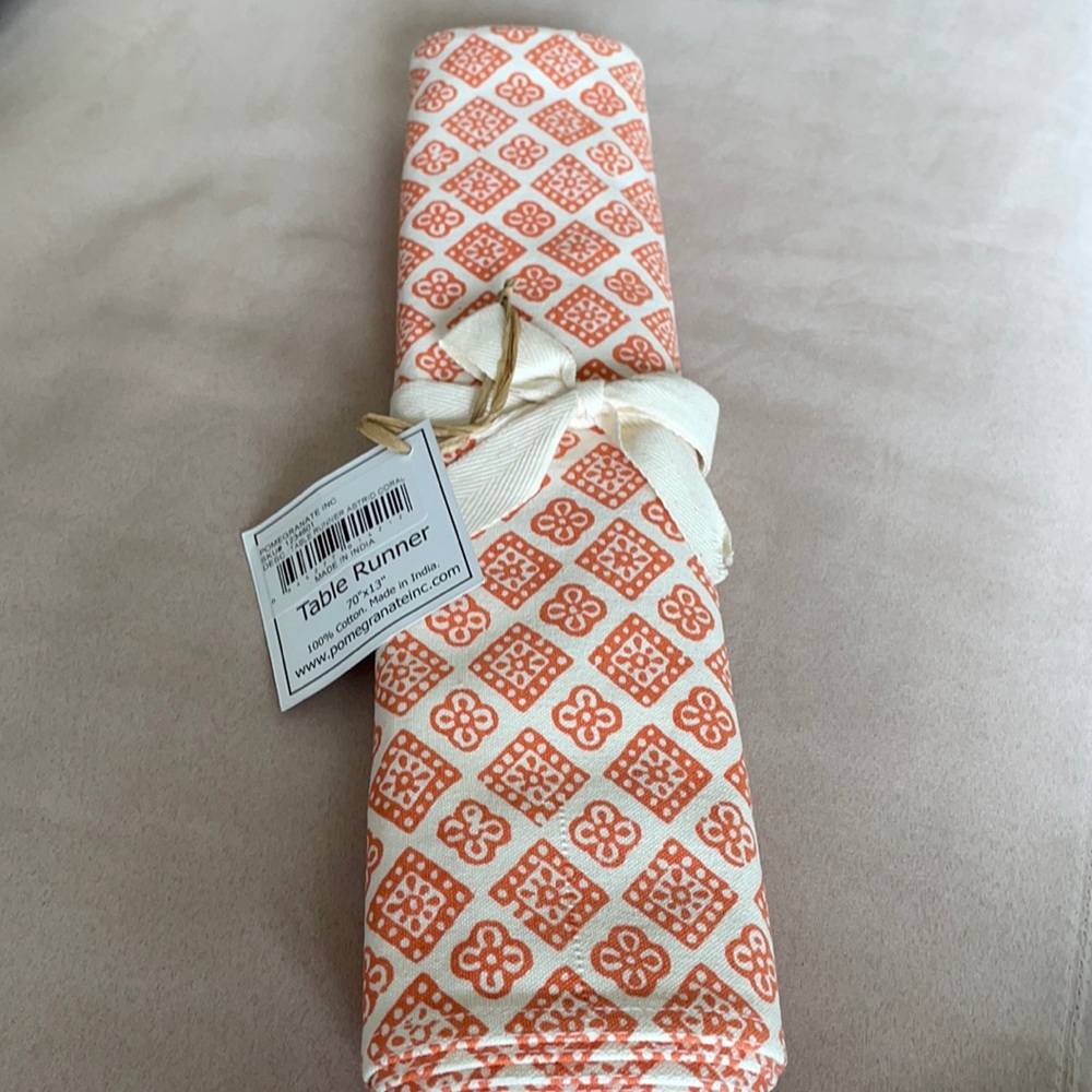 NWT Pomegranate orange table runner